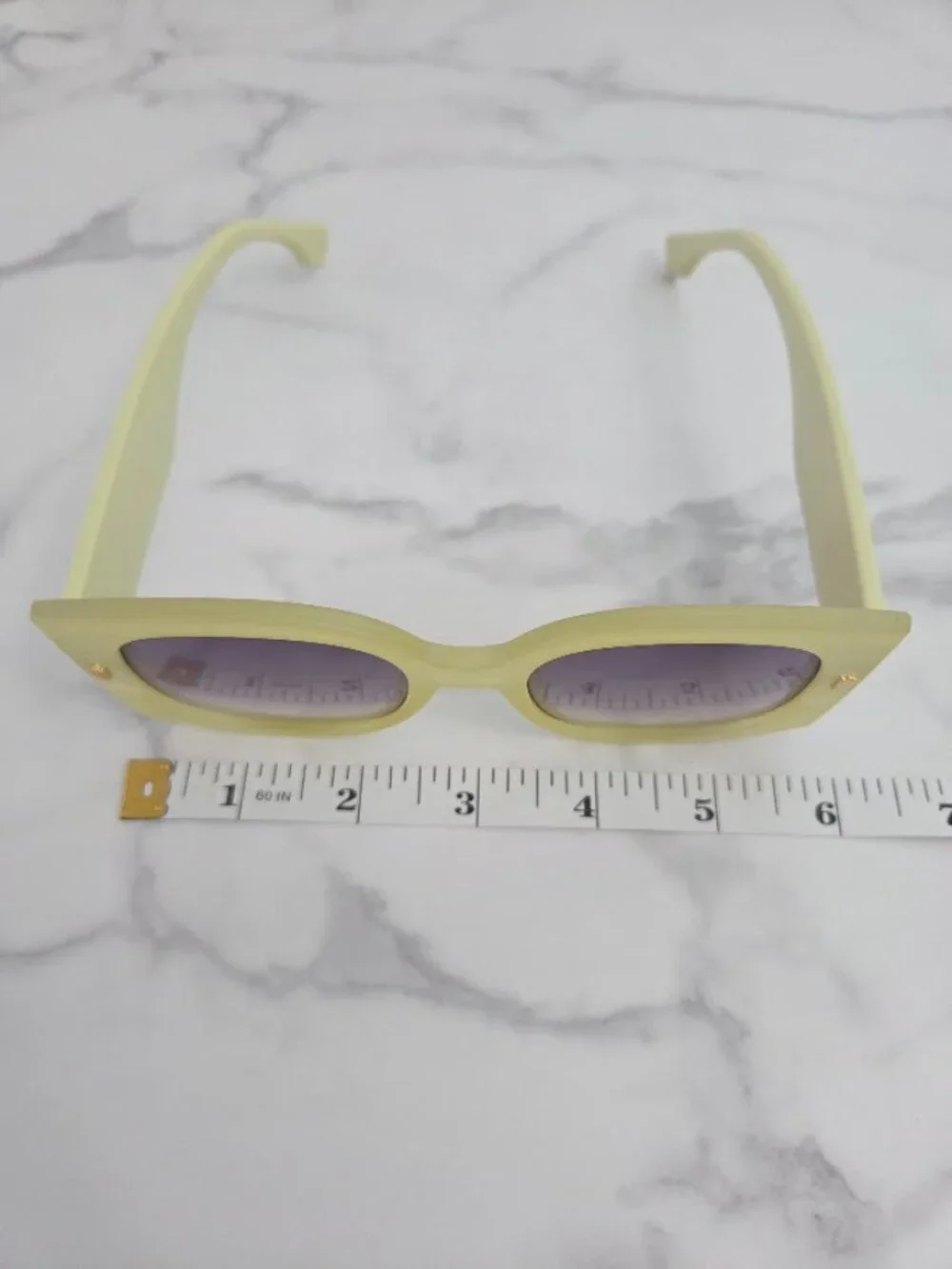Oversized Square Sunglasses Pastel Lime Green Yellow Frame Gradient Lens - Picture 10 of 13